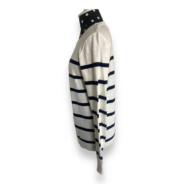 Old Navy Womens 100% Cotton Breton Stripe Sweater Cream Navy Long Sleeve‎ Size S - Image 8
