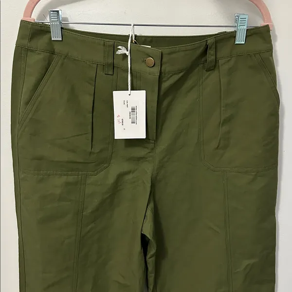 Roller Rabbit Loa Linen Blend Straight  Leg Pants Olive - Image 5