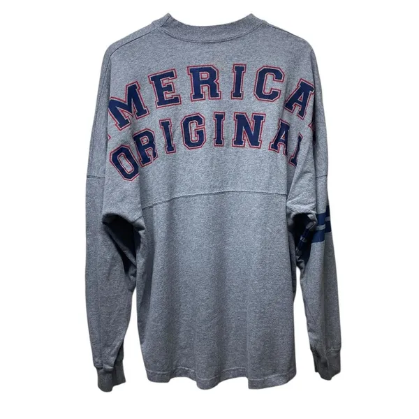 Disney Mickey Mouse Spirit Jersey Sz‎ L Adults Long Sleeve Shirt American Flag - Image 2