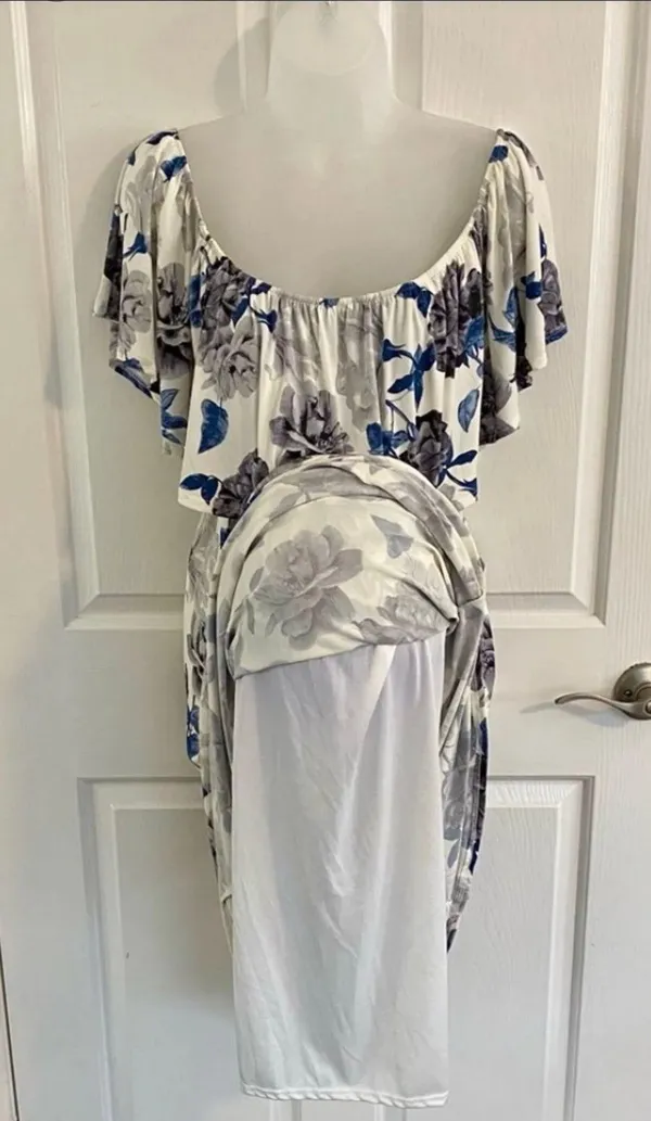 Pinkblush Off Shoulder Maternity Dress - Image 4