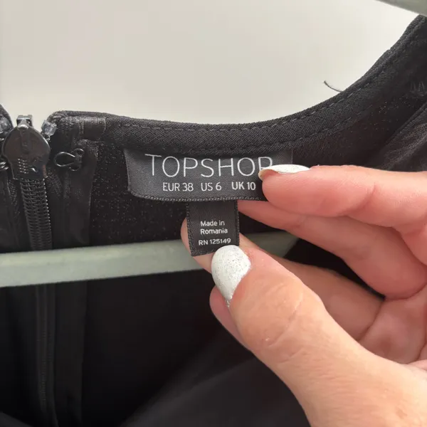 Topshop Black Surplice Romper with Ruffle Sleeves - Image 6