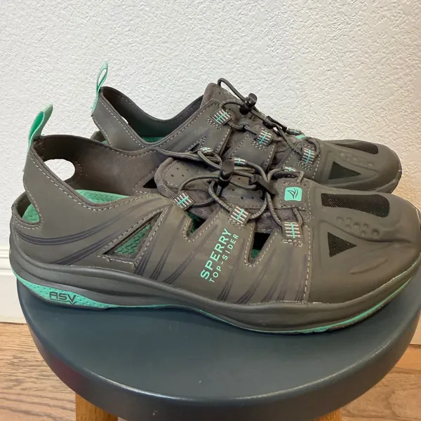 Sperry Top Sider‎ Women's Water Shoes Aqua Teal Gray Lace Up Size 7M - Image 4
