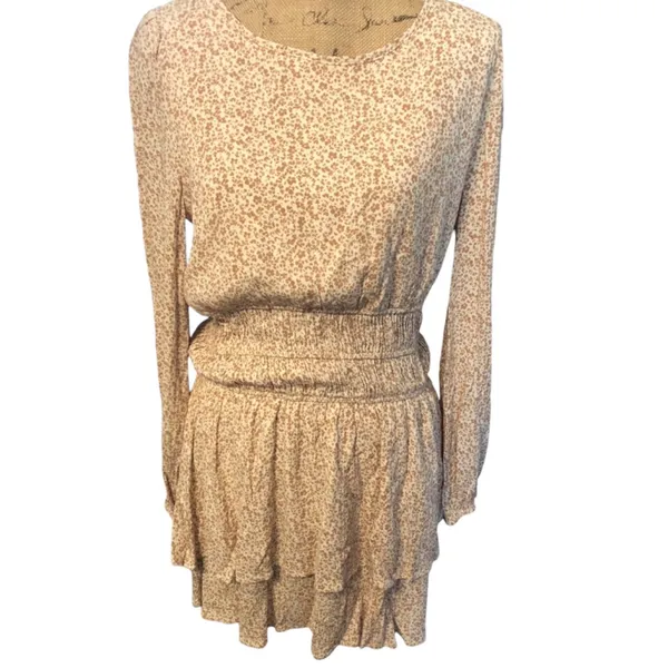 Altar'd State Mia Floral Print Dress Size L Cream/Mocha - Image 2