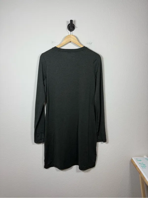 Athleta Uptempo Dress Long Sleeve Travel Work Dress Pockets Grey Size S - Image 9