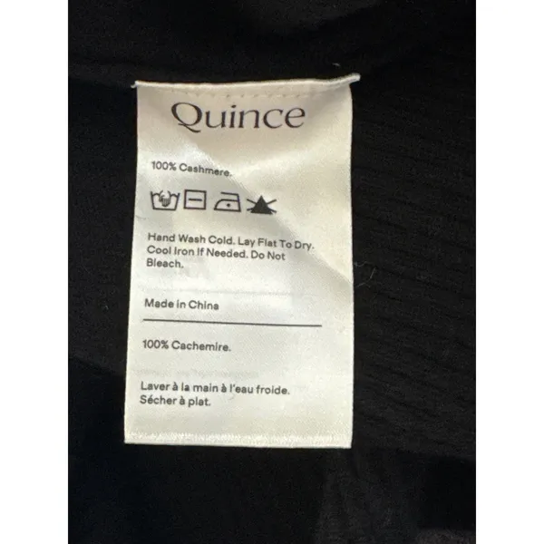 Quince Black 100% Mongolian Cashmere Shawl Cardigan Women Large NWT Luxury Knit - Image 9