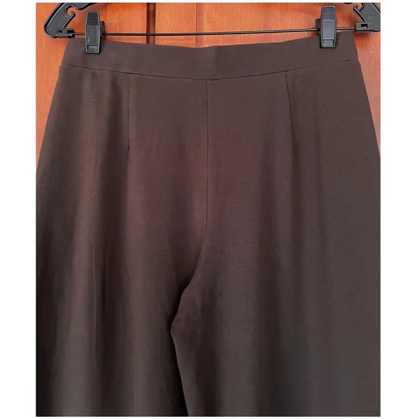 OGL Pants Lyocell Wool Mid Rise Wide Leg Pull-on Pockets Brown Size Medium NEW - Image 6