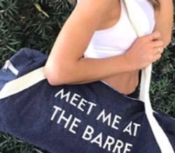 Nordstrom Private Party ‘Meet Me At The Barre’ Denim Gym Bag - Image 3