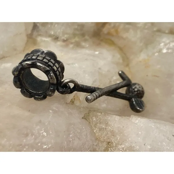 Vintage Golf Clubs and‎ Ball Charm Style Sterling 925 Silver 1.9g Sports Golfing - Image 3
