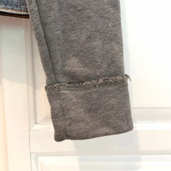 Hollister Womens S Hooded Denim Jacket Button Closure Blue Gray - Image 11