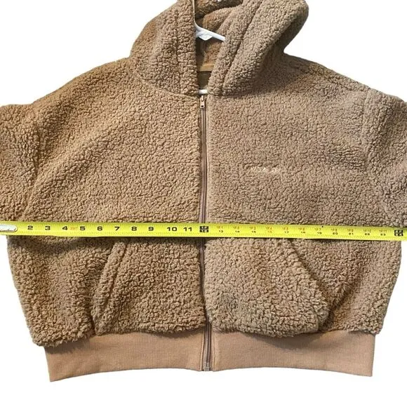 Skims Women’s Size L Teddy Zip Up Hoodie Tigers Eye Brown Comfy‎ Sherpa Lounge - Image 3
