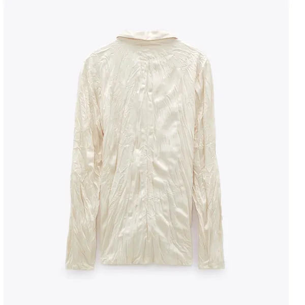 NWT  Zara CREASED-EFFECT SATIN JACKET Medium Lightweight - Image 4