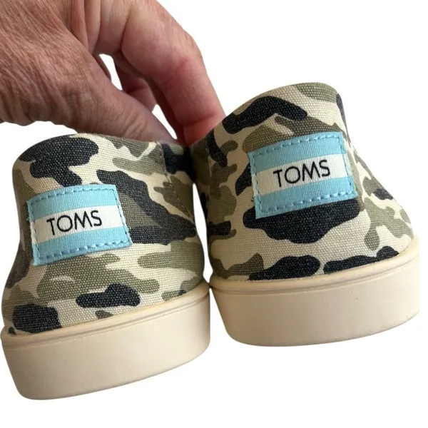 NWT Toms Alpargata Cupsole Olive Camouflage Slip On Sneaker Flats Size 10 - Image 7