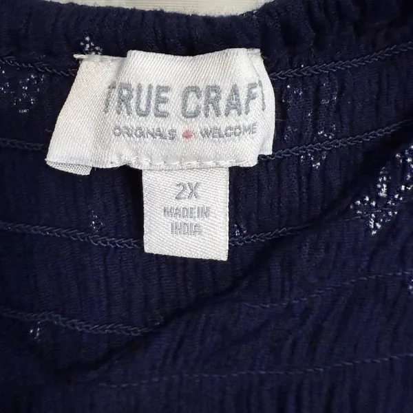True Craft Navy & White Midi Dress With Slit - Image 4