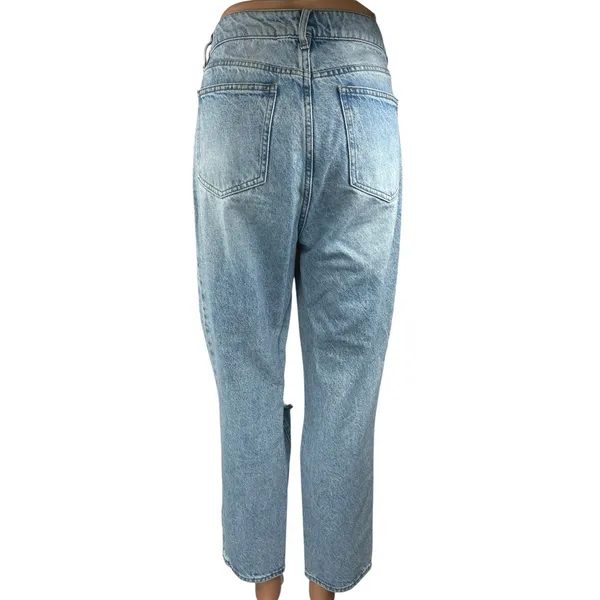 Pacsun Women's Blue Distressed Light Wash High Rise Straight Denim Jeans Size 29 - Image 3