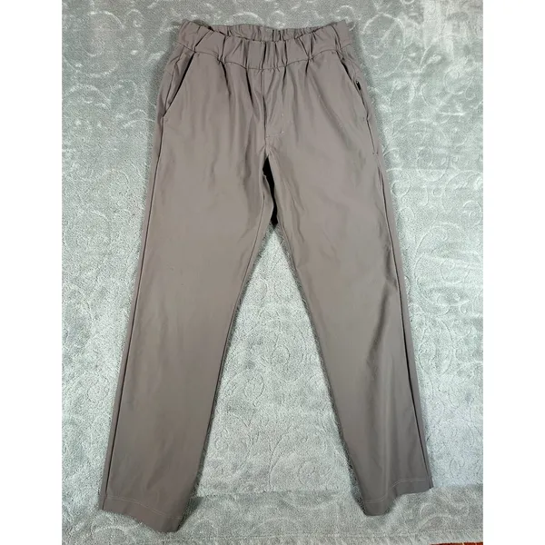 Vuori Miles Ankle Pants Women XS Chia Brown Tapered Joggers Zip Pocket Travel - Image 2