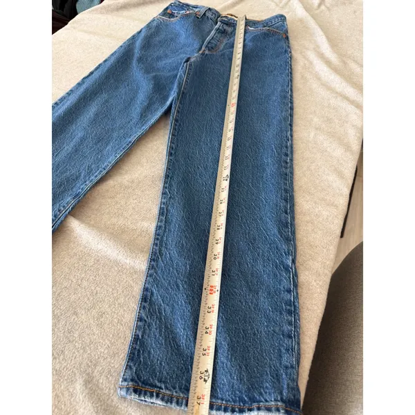 Levis Ribcage Straight Ankle Jeans Womens 29 High Rise Button Fly Blue Denim - Image 2