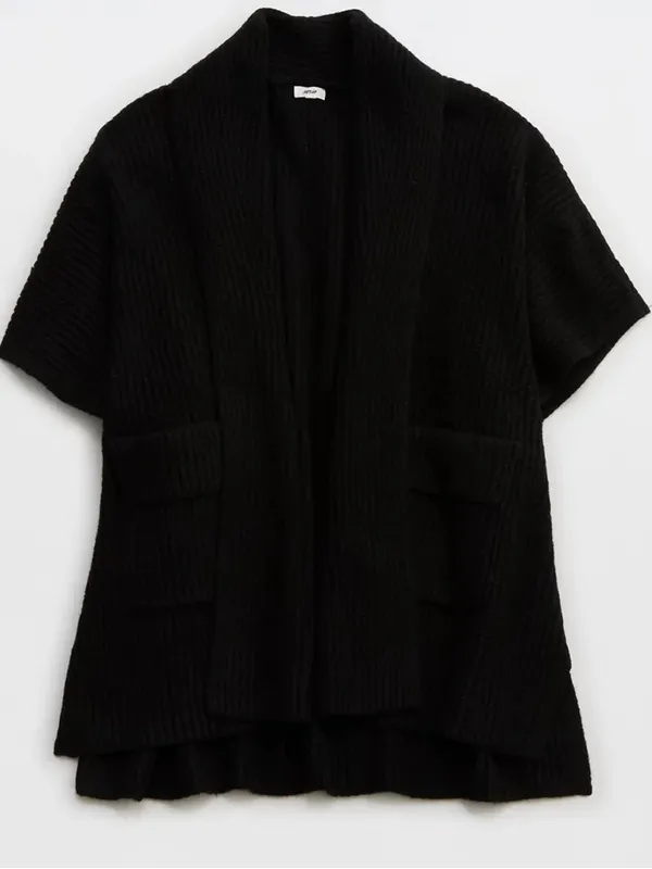 NWT Aerie Shawl Collar Sweater Cape True Black XS/S - Image 3