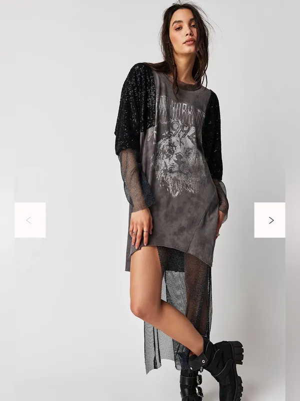 Free People We The Free City Sparkle Tee sz XS - Image 5