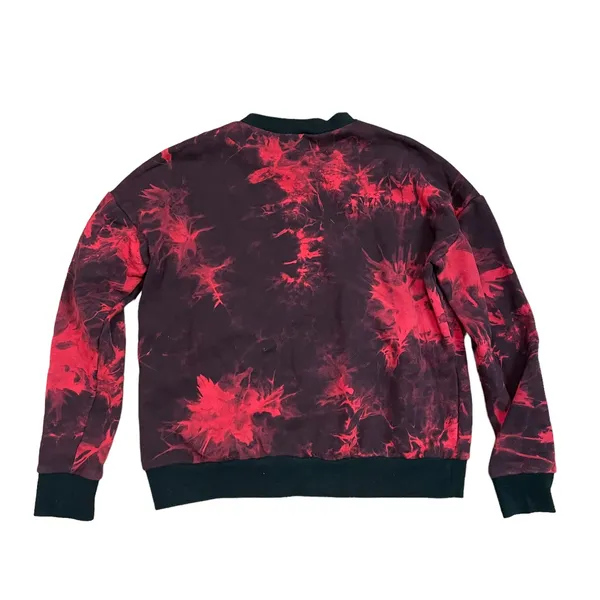Superdown Breanna Tie Dye Crew Sweatshirt Red Black - Image 3