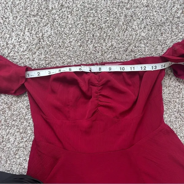 Lulu’s Absolute Romance Burgundy Off-the-Shoulder Maxi Dress Bridesmaid Formal - Image 8