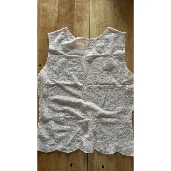 Nap‎ Vintage Womens Pink Floral Lace Tank Top Sleeveless Scoop Neck Size L USA - Image 3