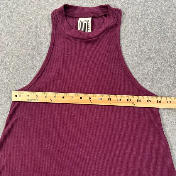 Free People Ribbed High Neck Tank Top Women's X-Small Purple Sleeveless Swing - Image 5