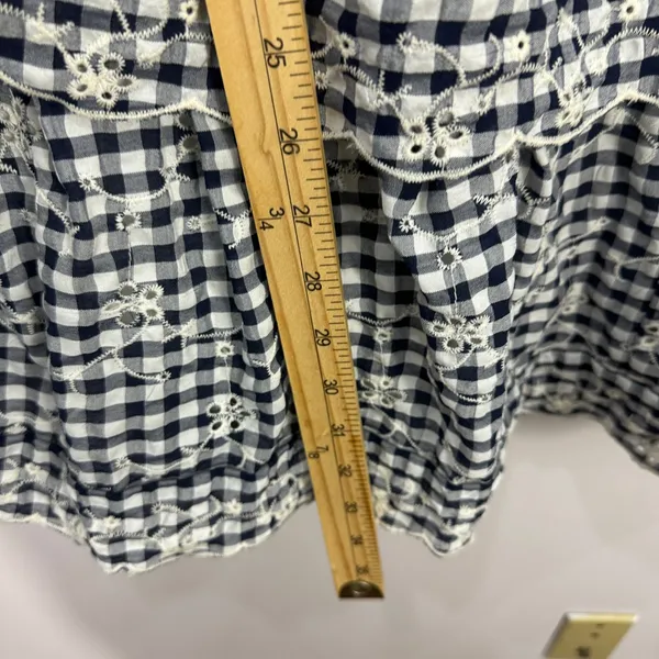 Altar'd State Gingham Cottagecore‎ Mini Dress Large Blue Tie Front Coquette - Image 5