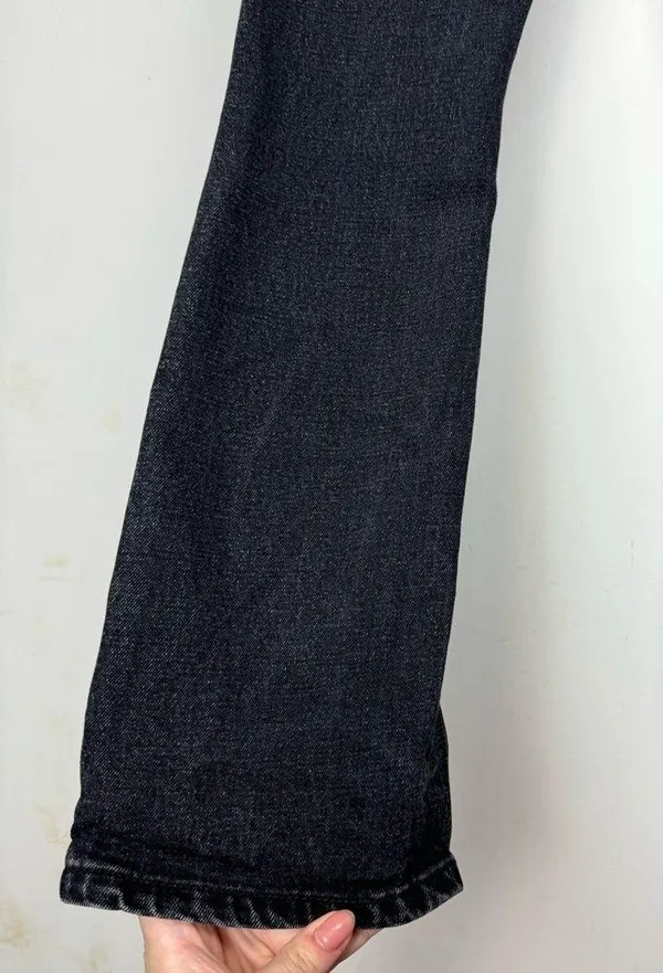 Abercrombie & Fitch Split Hem Jeans Sz 25 Black Denim Skinny High Rise - Image 15