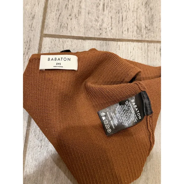 Babaton Aritzia Sculpt Knit One-shoulder Cropped Tank XXS Mocha Brown - Image 6