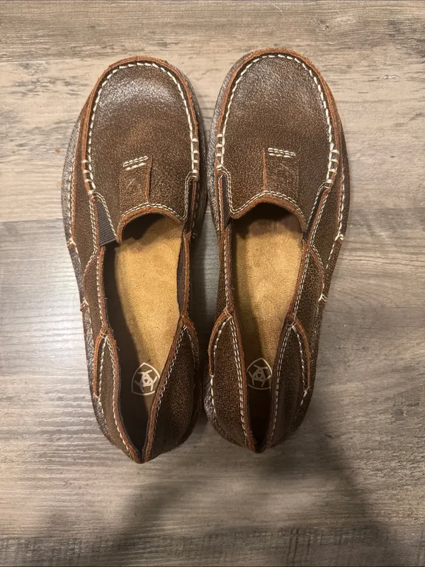 Ariat Brown Bomber Cruiser Leather Moc Toe Slip-On Loafers New Without Box - Image 4