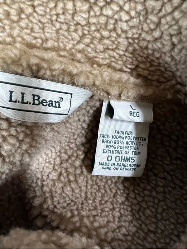 L.L. Bean Women's suede faux fur Shearling-Trim Trench Coat L regular - Image 2