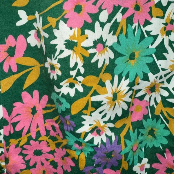 ANTHROPOLOGIE ODILLE‎ Abronia Pink Green Floral Cotton Spandex Skirt Small - Image 5