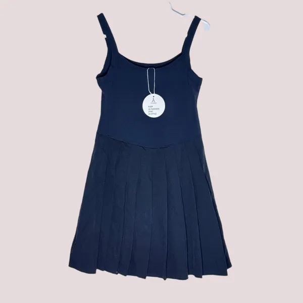 NWT Athletic Pleated Summer Mini Dress w/ Built In Shorts -‎ Small - Image 6