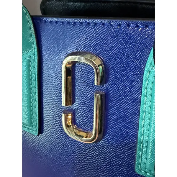 Marc Jacobs Little Big Shot Leather Tote Teal Blue Playboy Strap Satchel NWOT - Image 9