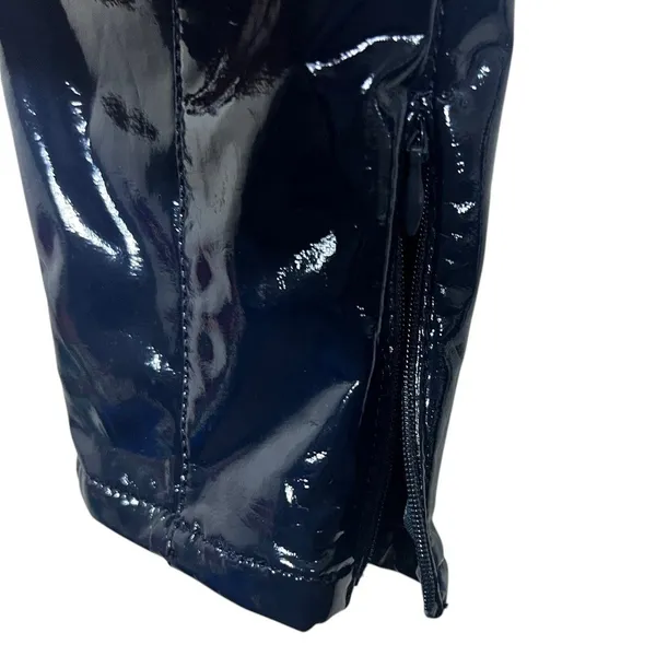 Maeve Anthropologie Faux Leather Solid Patent Pants Black Edgy Skinny Size 4 - Image 4
