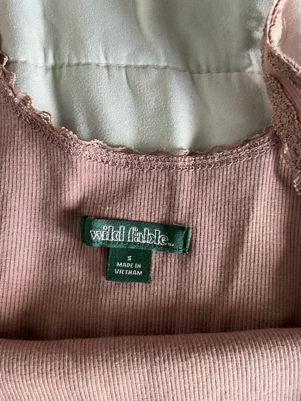 Wild Fable Mauve Lace Sided Tank Top - Image 2