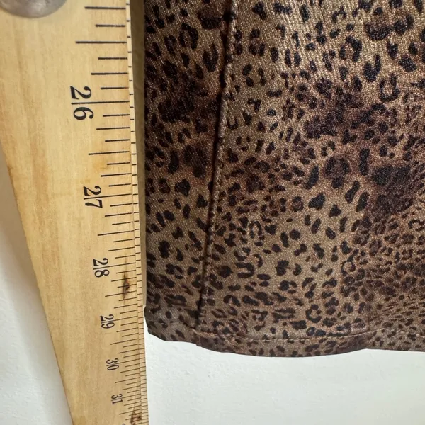 12th Tribe Womens After Hours Coated Leopard Pants Small - Image 7