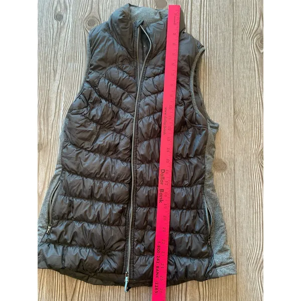 Tangerine Puffer Vest Duck Down Lightweight Women's Small S Gray Grey Running Hiking Zip - Image 5