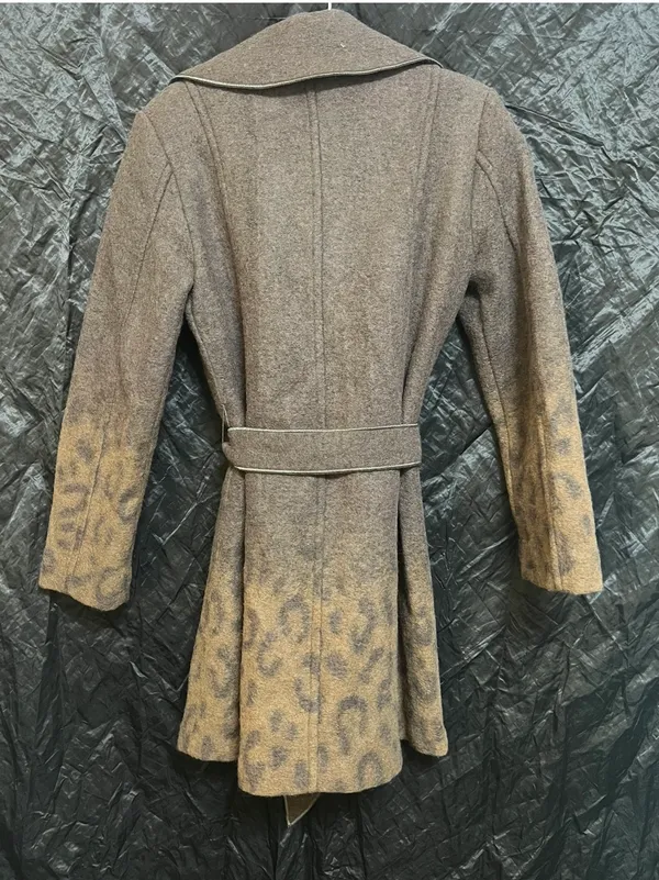 Women’s TRIBAL Wool Blend Coat: brown with Jaguar Print Size:4 - Image 10