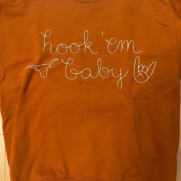 Texas Hook 'Em Baby Burnt Orange Sweatshirt - Image 3
