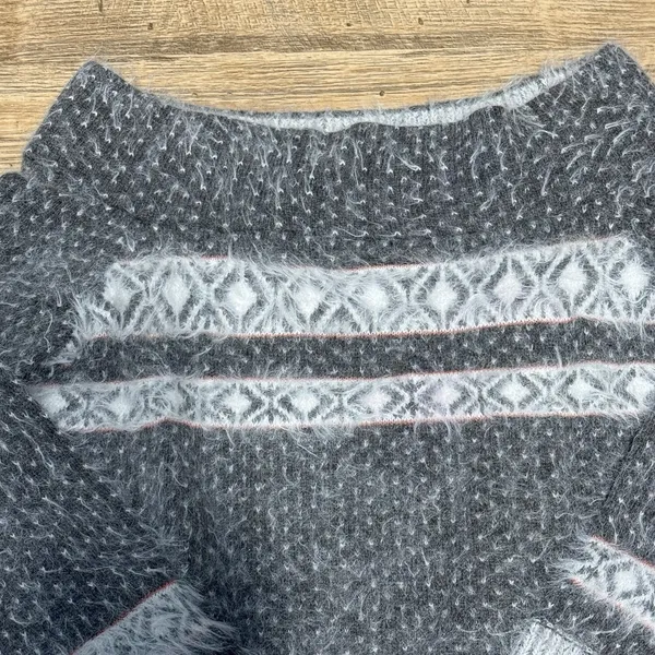 Sleeping On Snow Anthropologie Gray White Wool Blend Sweater‎ Women Medium Shirt - Image 3