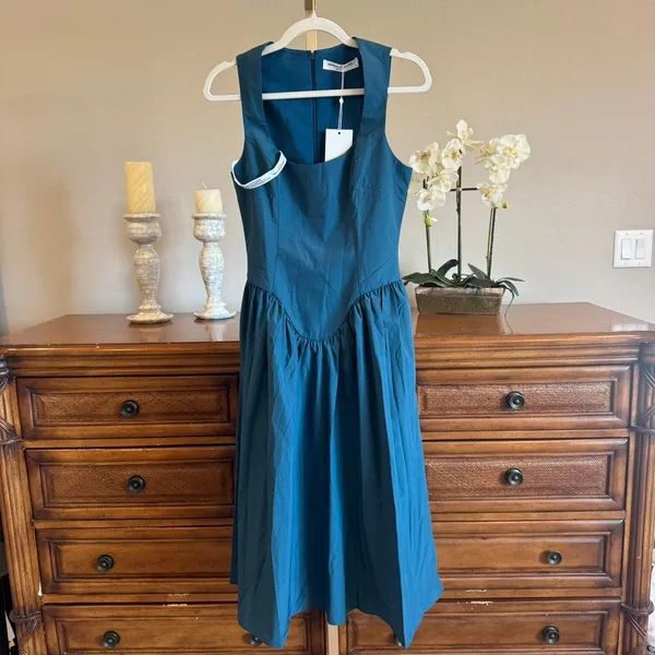 Amanda Uprichard Caspian Dress Rhapsody Blue NWT XS Midi - Image 2