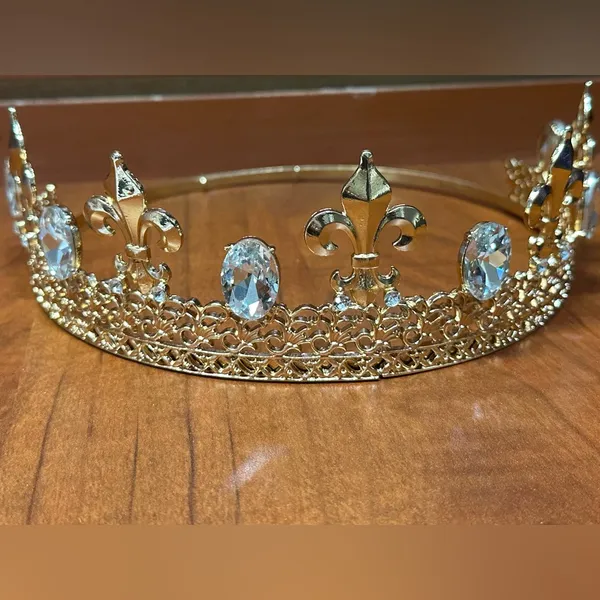 Gold Tiara with Crystal Accents - Image 3