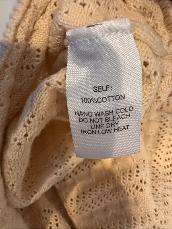 VICI Collection Open Back Pointelle Mini Sweater Dress Cream XL - Image 7
