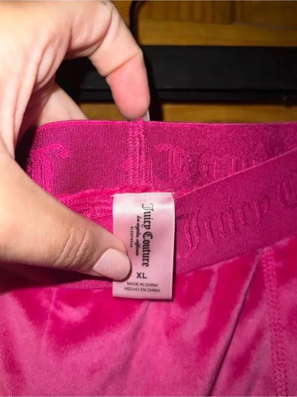 Juicy Couture Hot Pink Velour Joggers - Image 3