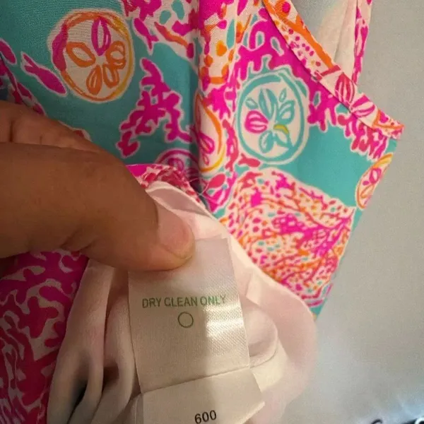 Lilly Pulitzer 100% Silk Small Mid Thigh Pink Seashell Border Print Shift Dress - Image 10