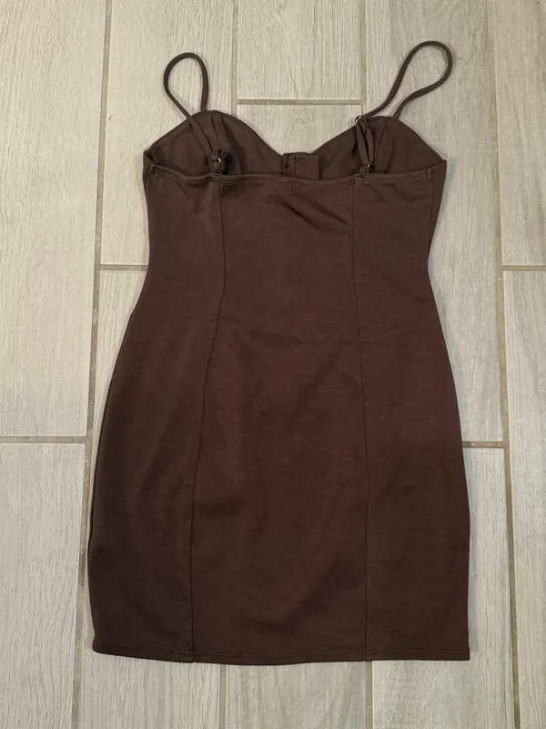 Wild Fable Chocolate Brown Spaghetti-Strap Bodycon Mini Dress - Image 3