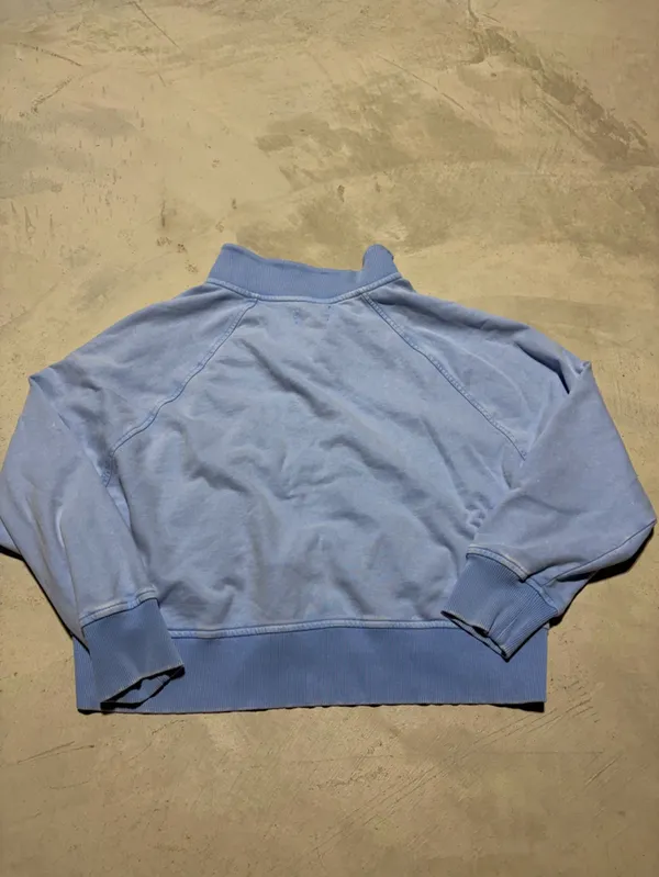 American Eagle Light Blue Women's Pullover Snap-Front Sweatshirt medium - Image 7