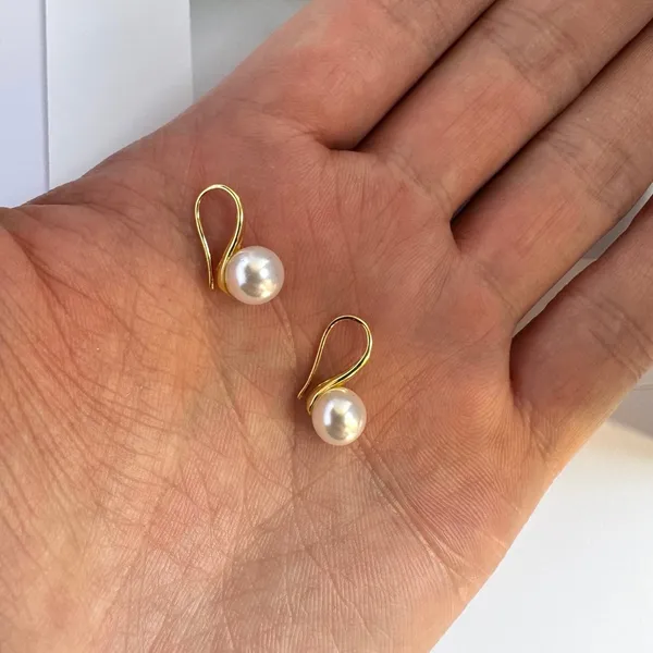 Elegant White Pearl Dangle Drop Earrings for Women,Pearl Earrings - Image 4