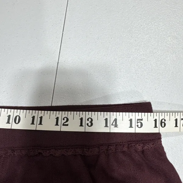 Lands' End Women's Pointelle Sleep Pajama Pants Wide Leg Size M (10-12) Burgundy - Image 8